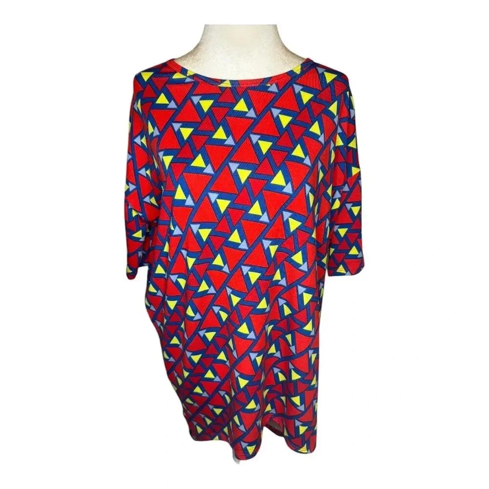 NEW LuLaRoe Irma Geometric Tunic Top Multicolor‎ Women's 2XS Casual NWT